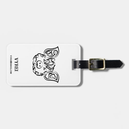 Schwarzweißstäbchen Gepäckanhänger (Vorderseite horizontal)