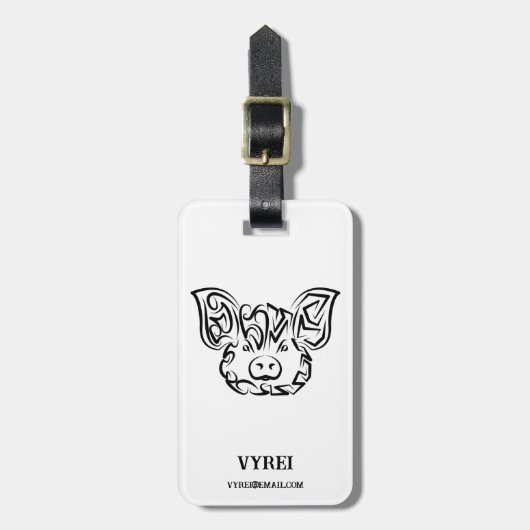 Schwarzweißstäbchen Gepäckanhänger (Vorderseite vertikal)