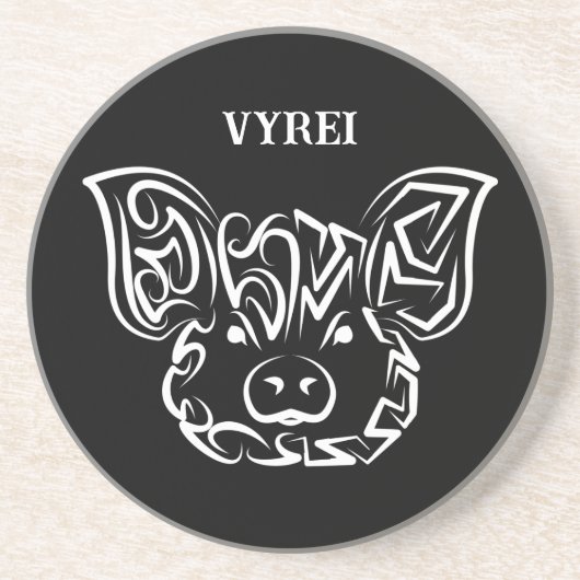 Schwarzweißstäbchen Getränkeuntersetzer (Vorne)