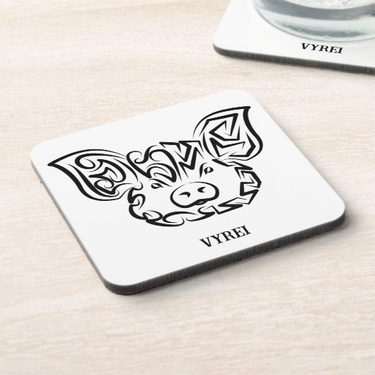 Schwarzweißstäbchen Getränkeuntersetzer (Linke Seite)