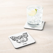Schwarzweißstäbchen Getränkeuntersetzer (Rechte Seite)