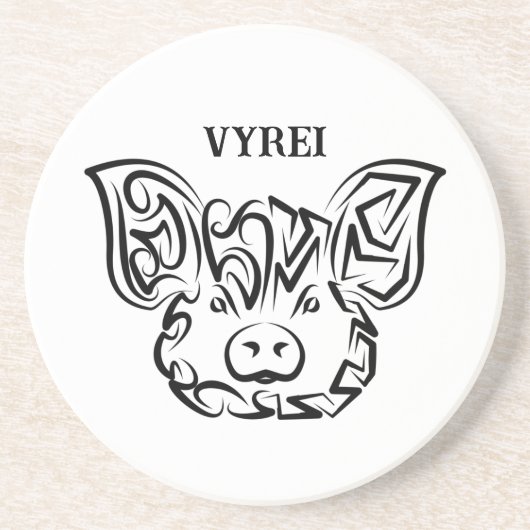 Schwarzweißstäbchen Getränkeuntersetzer (Vorne)