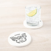 Schwarzweißstäbchen Getränkeuntersetzer (Seite)