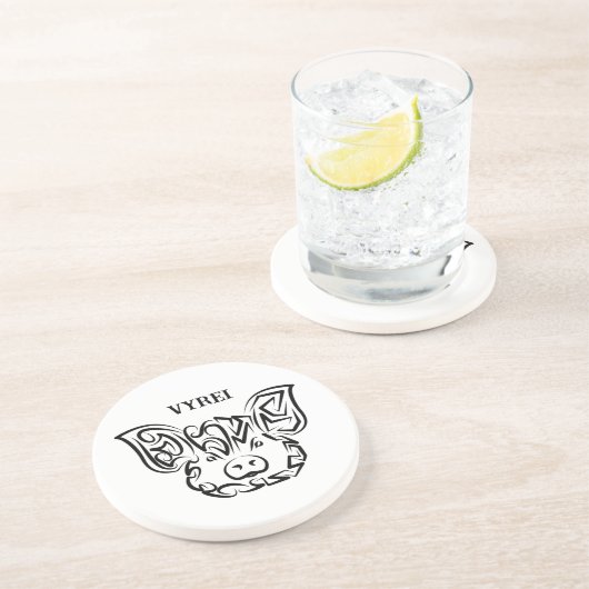 Schwarzweißstäbchen Getränkeuntersetzer (Seite)