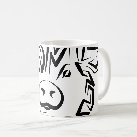 Schwarzweißstäbchen Kaffeetasse (VorderseiteRechts)