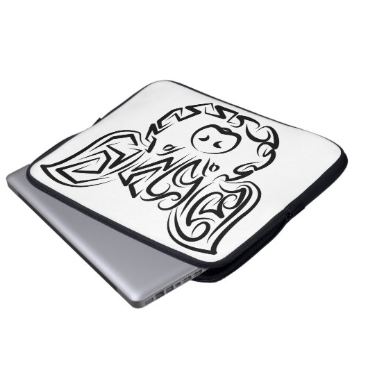 Schwarzweißstäbchen Laptopschutzhülle (Vorne Knopf)