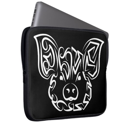 Schwarzweißstäbchen Laptopschutzhülle (Vorne Rechts)