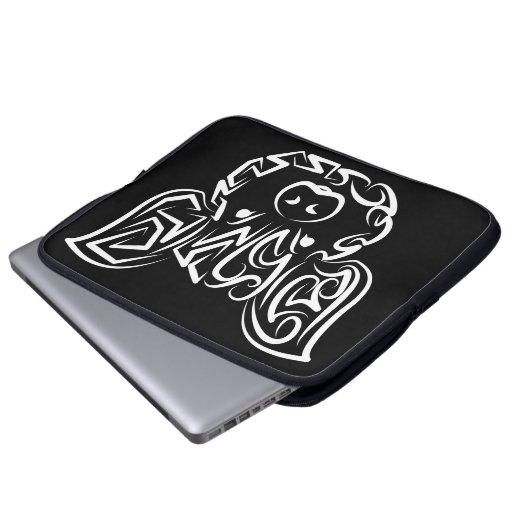 Schwarzweißstäbchen Laptopschutzhülle (Vorne Knopf)