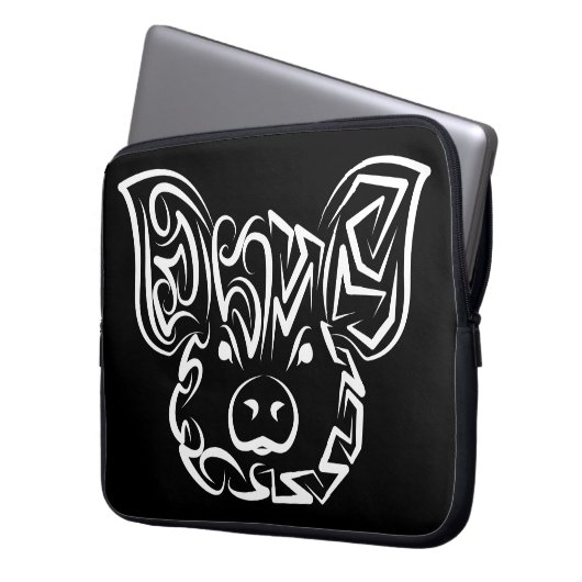 Schwarzweißstäbchen Laptopschutzhülle (Vorderseite Links)