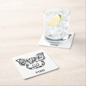 Schwarzweißstäbchen Rechteckiger Pappuntersetzer (Vor Ort)