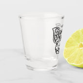 Schwarzweißstäbchen Schnapsglas (Links)