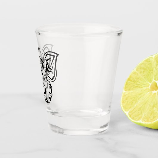 Schwarzweißstäbchen Schnapsglas (Rechts)