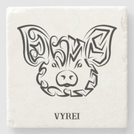 Schwarzweißstäbchen Steinuntersetzer