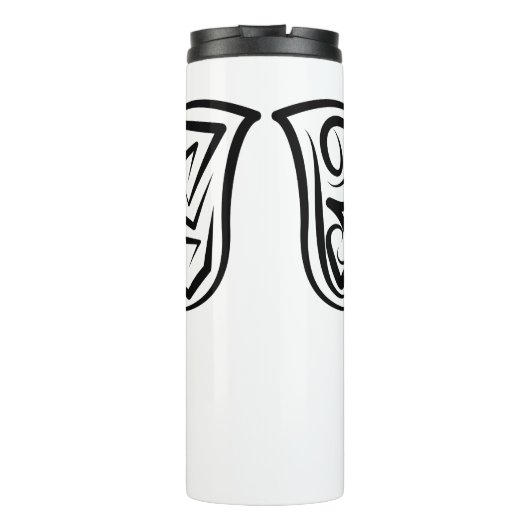 Schwarzweißstäbchen Thermosbecher (Rückseite)