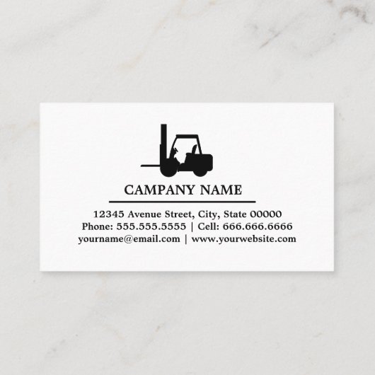 Schwarzweißstapler, Logik - Beruflich Visitenkarte (Rückseite)