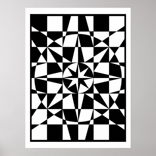 Schwarzweißstar Poster (Vorne)