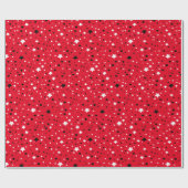 Schwarzweißsterne in Rot Geschenkpapier (Flach)