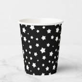 Schwarzweißsternmuster Pappbecher (Links)