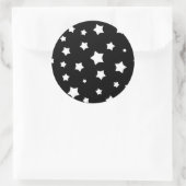 Schwarzweißsternmuster Runder Aufkleber (Tasche)