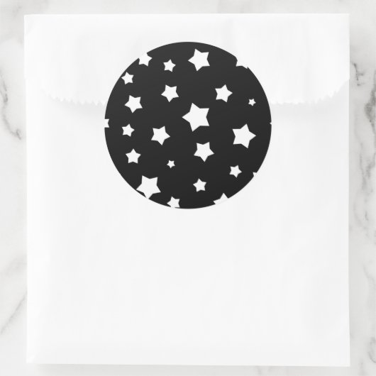 Schwarzweißsternmuster Runder Aufkleber (Tasche)
