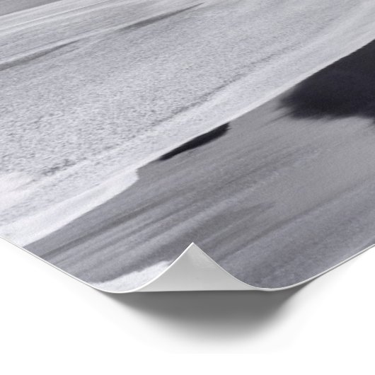 Schwarzweißstrand landschaftlich poster (Ecke)
