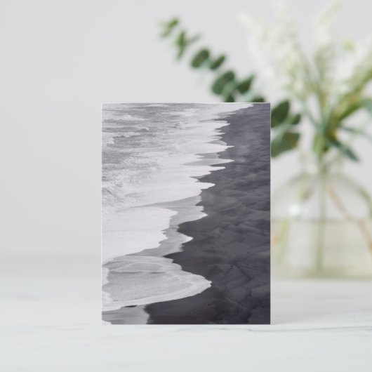 Schwarzweißstrand landschaftlich postkarte (Stehend Vorderseite)