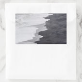 Schwarzweißstrand landschaftlich rechteckiger aufkleber (Tasche)