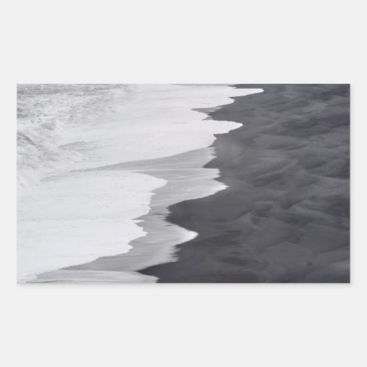 Schwarzweißstrand landschaftlich rechteckiger aufkleber (Vorderseite)
