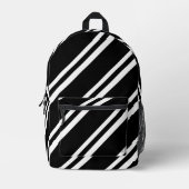 Schwarzweißstreifen Bedruckter Rucksack (Vorderseite)