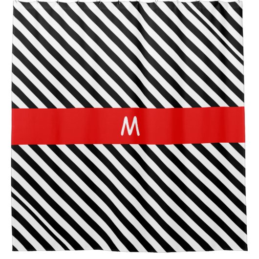 Schwarzweißstreifen Duschvorhang (Vorderseite)