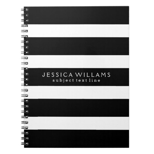Schwarzweißstreifen für kundenspezifisches Foto Notizblock (Vorderseite)