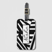 Schwarzweißstreifen Gepäckanhänger (Vorderseite Vertikal)