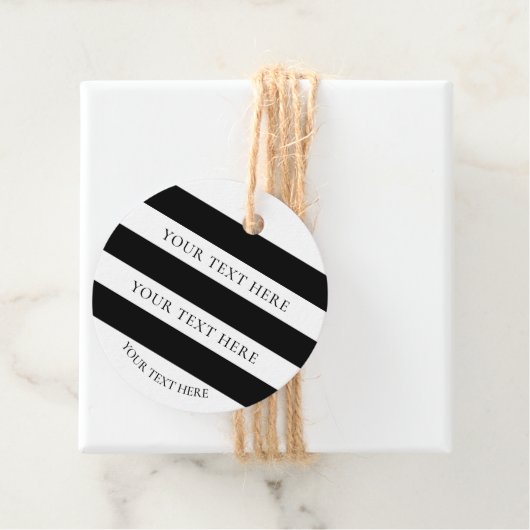 Schwarzweißstreifen Geschenkanhänger (Beispiel)