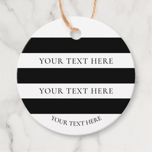 Schwarzweißstreifen Geschenkanhänger (Vorderseite)