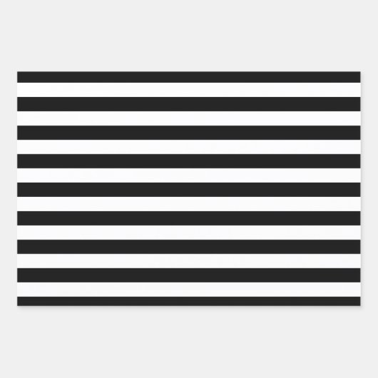 Schwarzweißstreifen Geschenkpapier Set (Vorderseite 2)