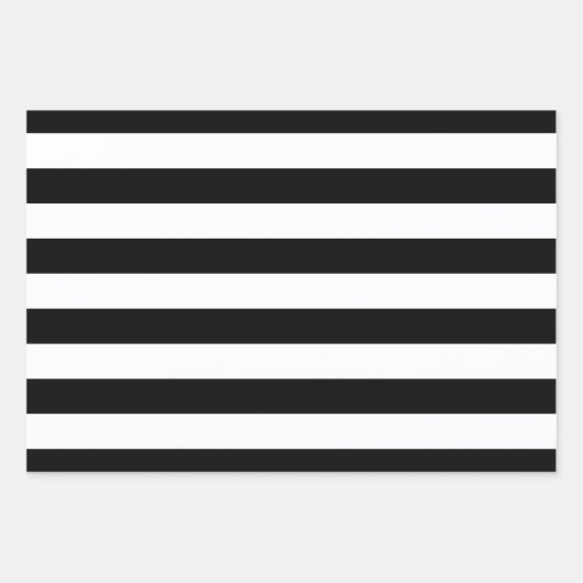 Schwarzweißstreifen Geschenkpapier Set (Vorderseite)