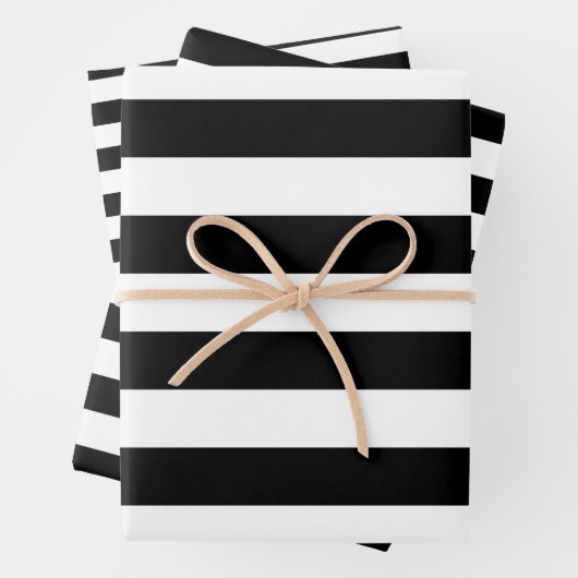 Schwarzweißstreifen Geschenkpapier Set (Beispiel)