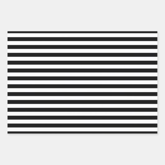 Schwarzweißstreifen Geschenkpapier Set (Vorderseite 3)