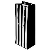 Schwarzweißstreifen Geschenktüte Für Weinflaschen (Rückseite Schrägansicht)