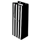 Schwarzweißstreifen Geschenktüte Für Weinflaschen (Vorderseite Schrägansicht)