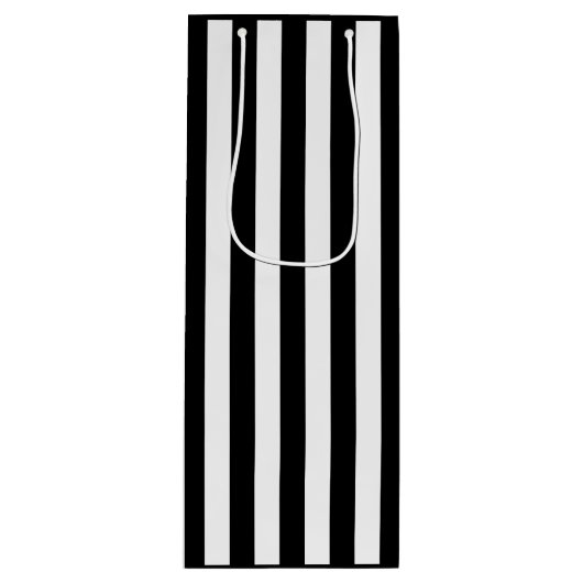 Schwarzweißstreifen Geschenktüte Für Weinflaschen (Vorderseite)