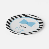 Schwarzweißstreifen Geschlecht offenbart Krawatte  Pappteller (Schrägansicht)