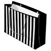 Schwarzweißstreifen Große Geschenktüte (Vorderseite Schrägansicht)
