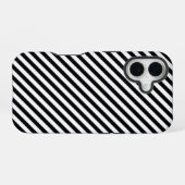 Schwarzweißstreifen iPhone 16 Hülle (Rückseite (Horizontal))