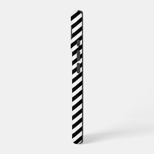 Schwarzweißstreifen iPhone 16 Hülle (Linke Seite)