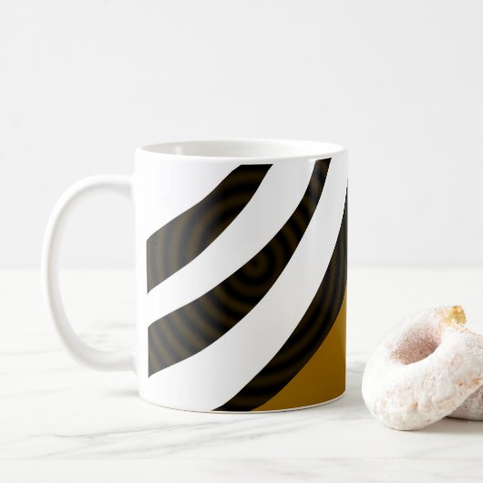 Schwarzweißstreifen Kaffeetasse (Mit Donut)