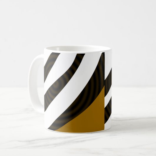 Schwarzweißstreifen Kaffeetasse (Vorderseite Links)