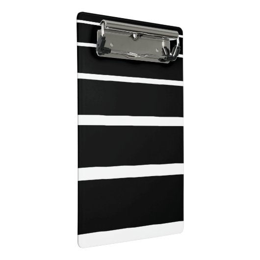 Schwarzweißstreifen Mini Klemmbrett (Schrägansicht)