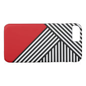 Schwarzweißstreifen mit rotem Dreieck Case-Mate iPhone Hülle (Rückseite (Horizontal))