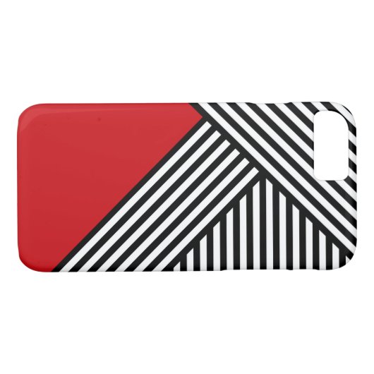 Schwarzweißstreifen mit rotem Dreieck Case-Mate iPhone Hülle (Rückseite (Horizontal))